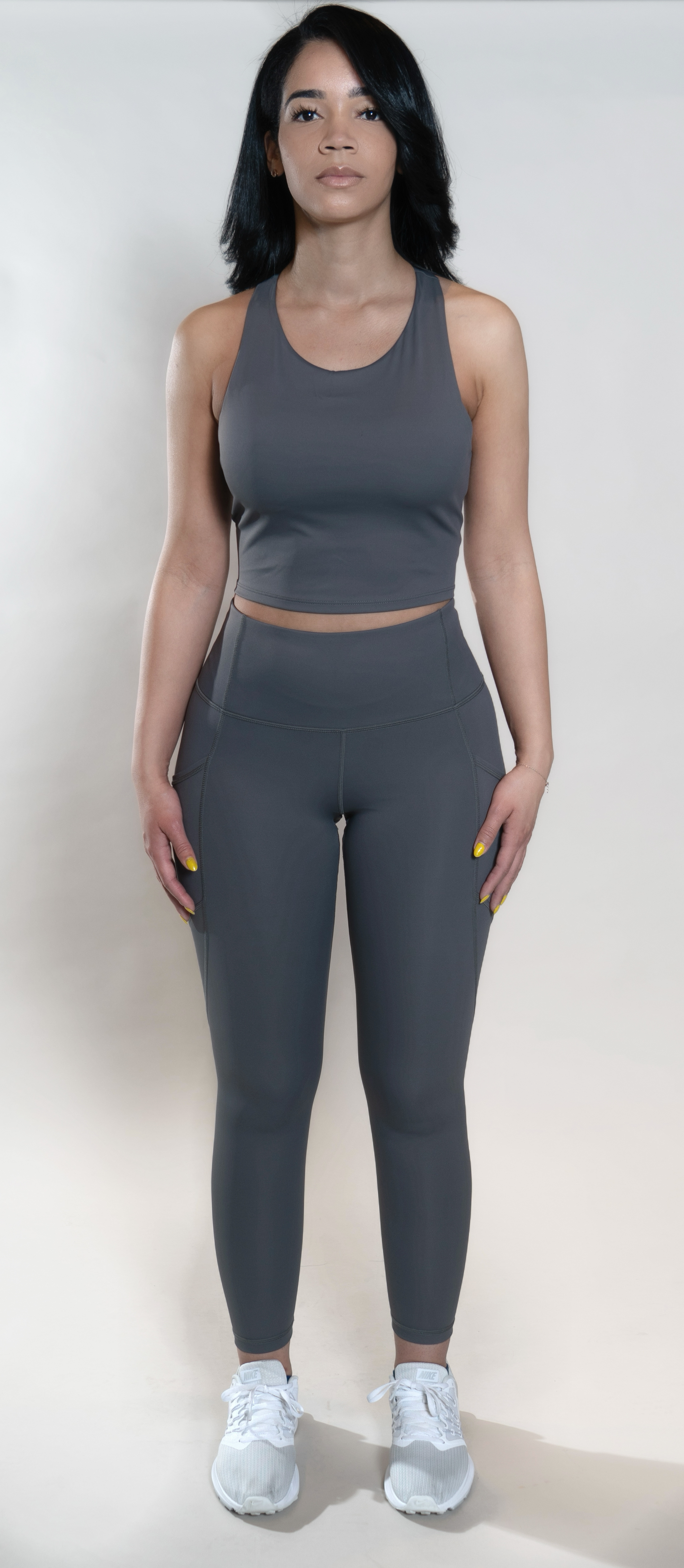 GUNMETAL ACTIVE SP0RTS BRA TOP