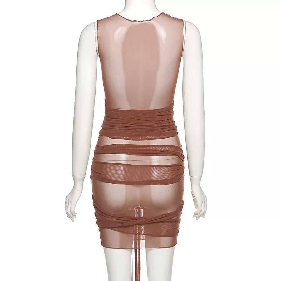 BROWN WRAP ME UP DRESS