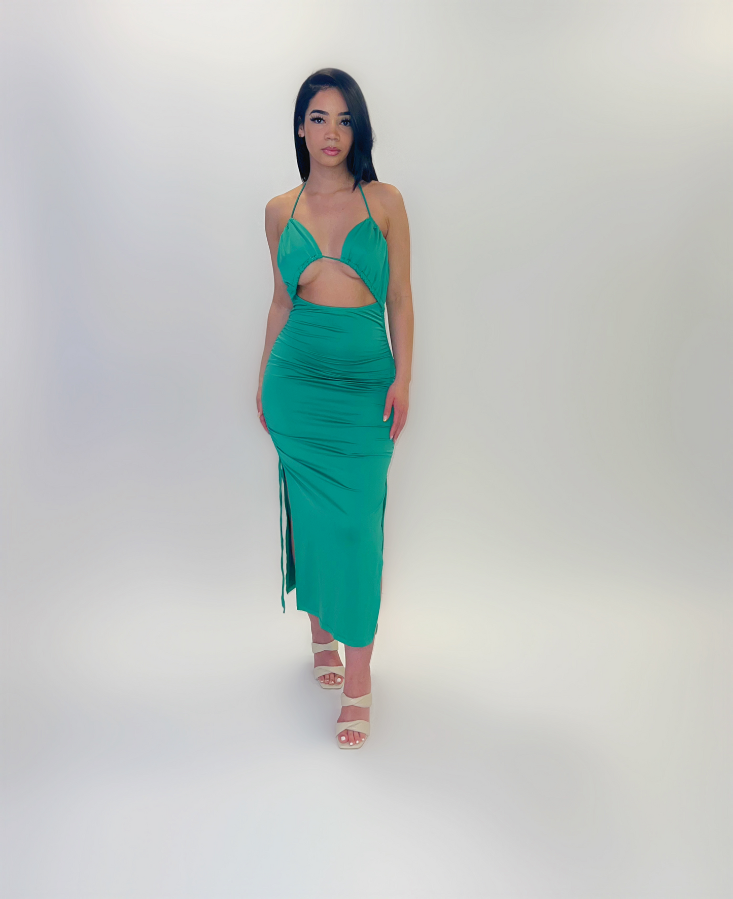 GREEN CUT OUT MIDI/MAXI