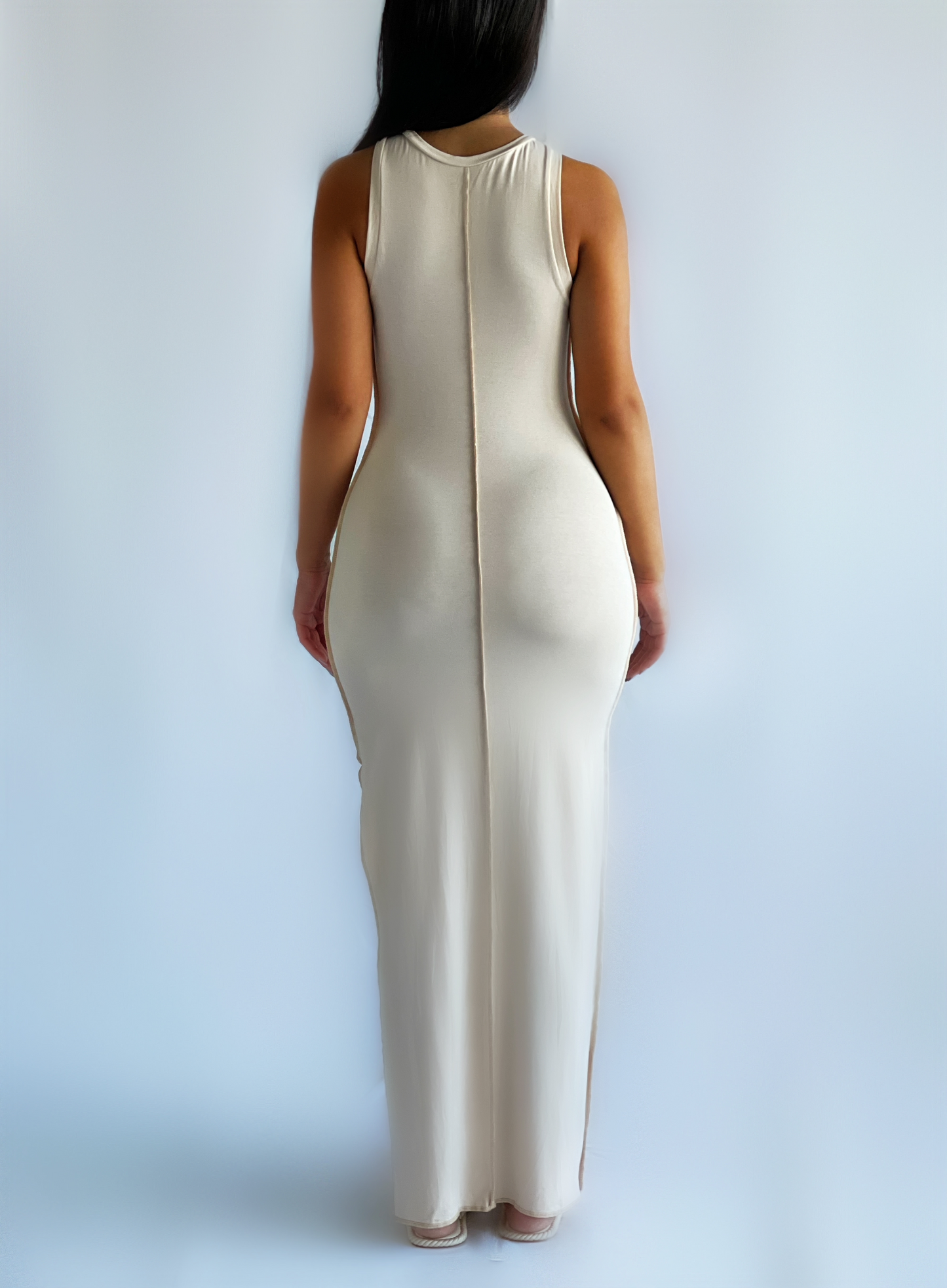 PEACHY NUDE MAXI DRESS