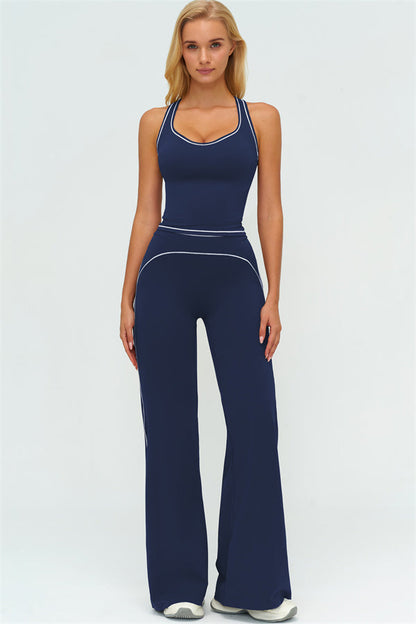 The Amara Crop Top Flared Leggings Set