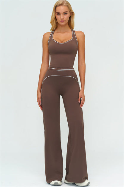 The Amara Crop Top Flared Leggings Set