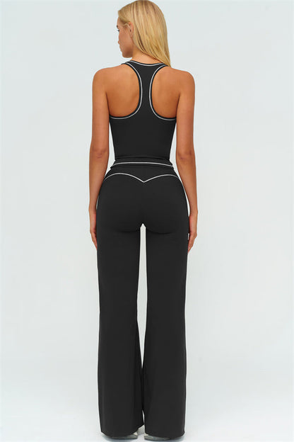The Amara Crop Top Flared Leggings Set