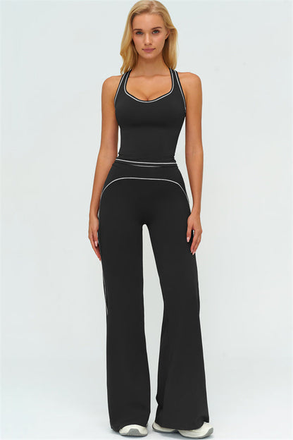The Amara Crop Top Flared Leggings Set