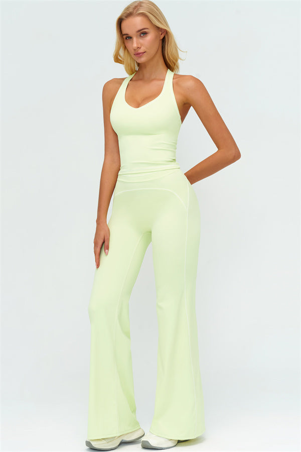 The Amara Crop Top Flared Leggings Set