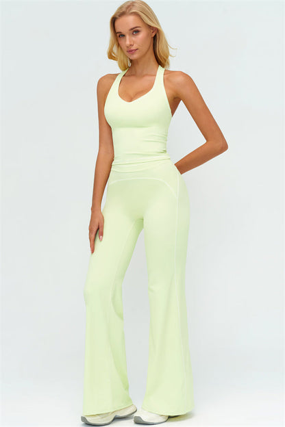 The Amara Crop Top Flared Leggings Set