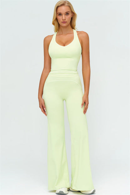 The Amara Crop Top Flared Leggings Set