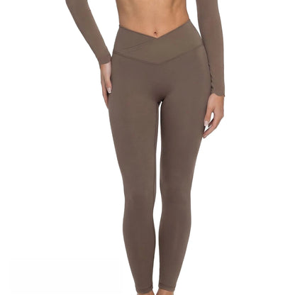 Gym Clothes Woman Color-blocking Lace Yoga Top Slim Fit Breathable Long Sleeve Sportswear Fitness Leggings Workout Athletic Wear