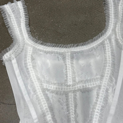 KUCLUT 2026 Summer New Fashion Lace Square-Neck Camisole For Women Slim Fit Outwear Backless Sleeveless Top Female 1A3804