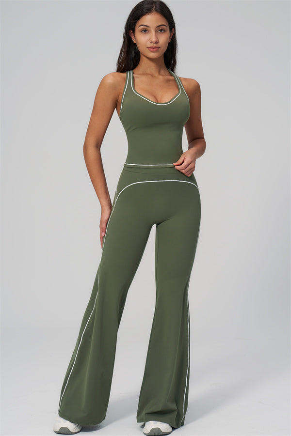 The Amara Crop Top Flared Leggings Set