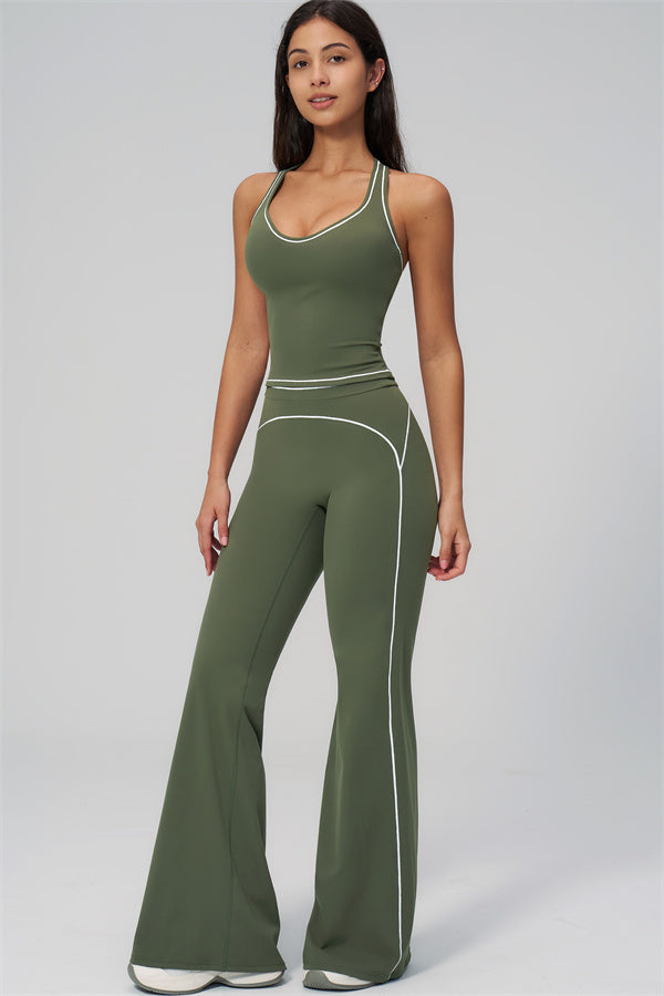 The Amara Crop Top Flared Leggings Set