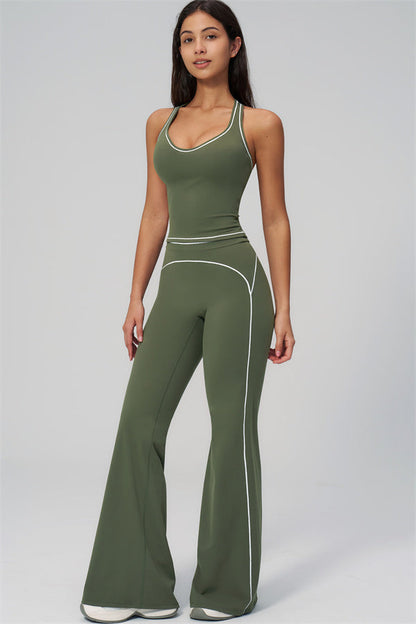 The Amara Crop Top Flared Leggings Set