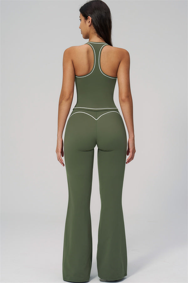 The Amara Crop Top Flared Leggings Set