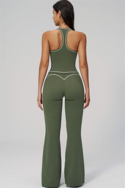 The Amara Crop Top Flared Leggings Set