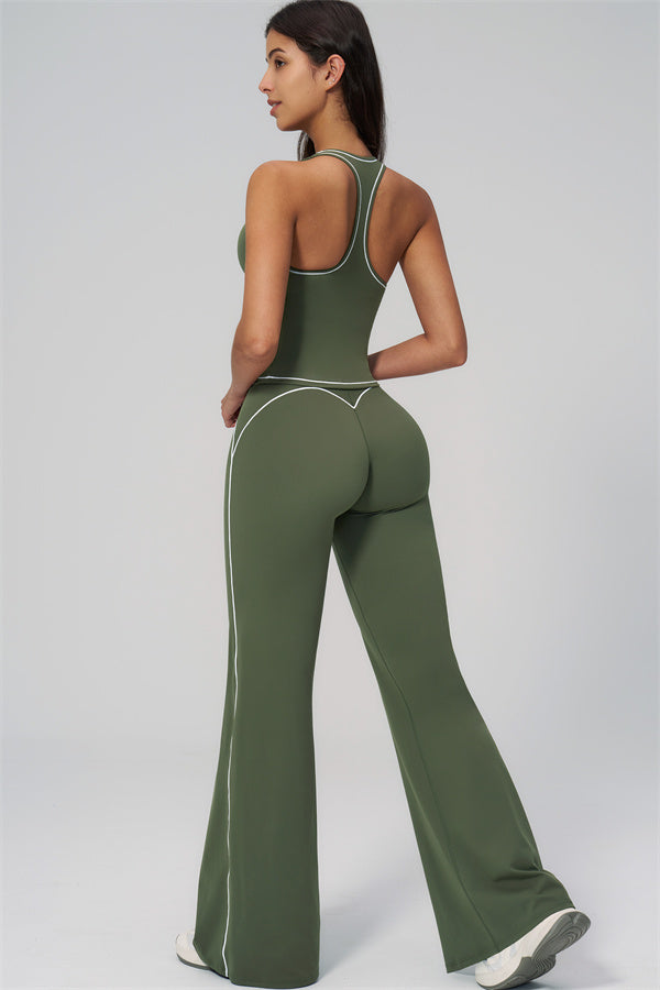 The Amara Crop Top Flared Leggings Set