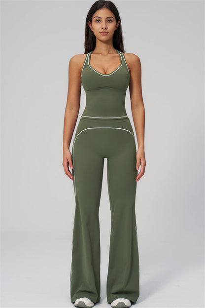 The Amara Crop Top Flared Leggings Set