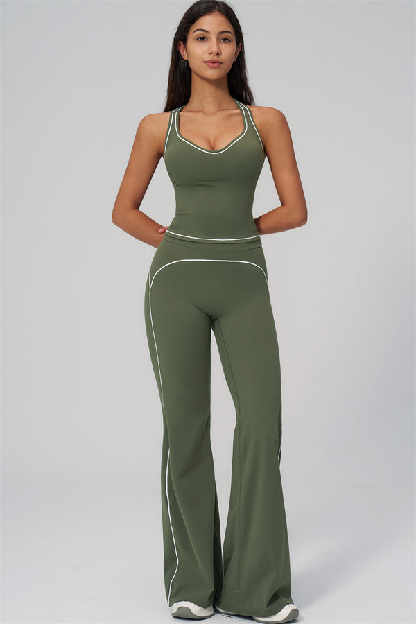 The Amara Crop Top Flared Leggings Set