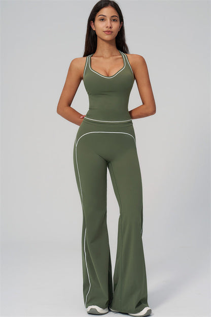 The Amara Crop Top Flared Leggings Set