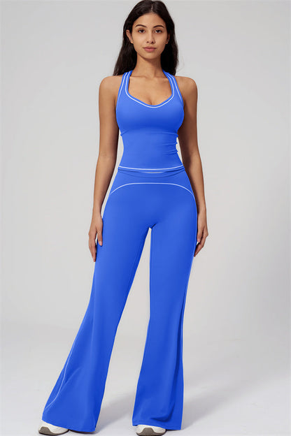 The Amara Crop Top Flared Leggings Set