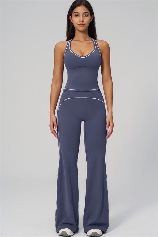 The Amara Crop Top Flared Leggings Set