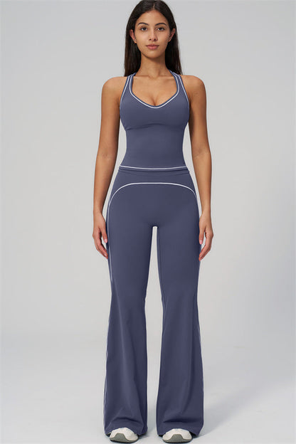 The Amara Crop Top Flared Leggings Set