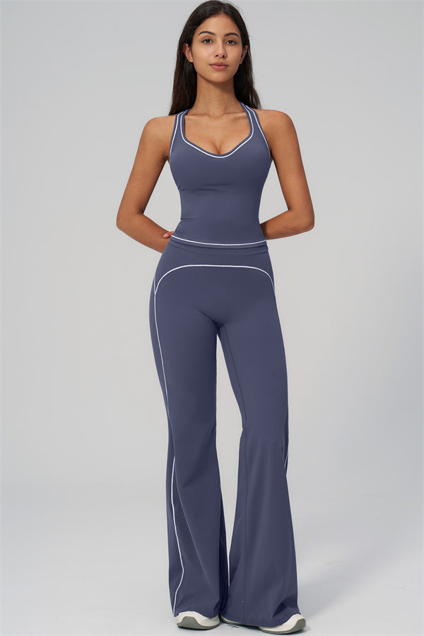 The Amara Crop Top Flared Leggings Set