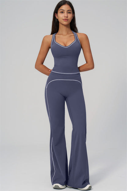 The Amara Crop Top Flared Leggings Set