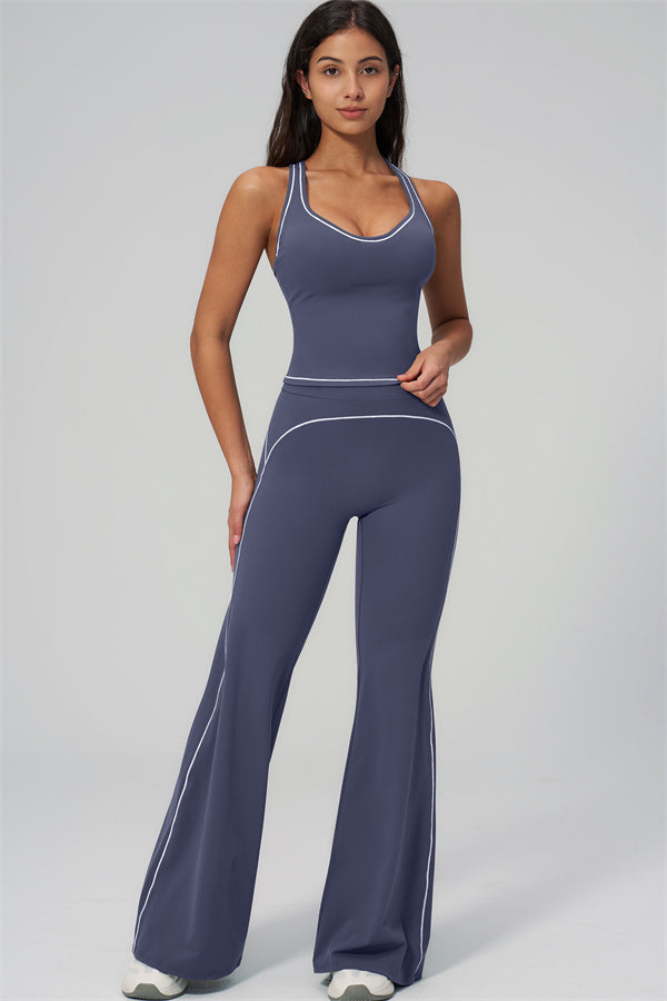 The Amara Crop Top Flared Leggings Set