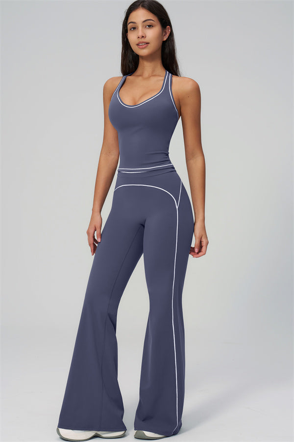 The Amara Crop Top Flared Leggings Set