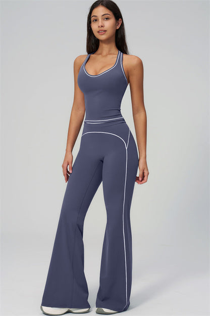 The Amara Crop Top Flared Leggings Set