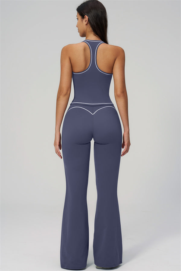 The Amara Crop Top Flared Leggings Set