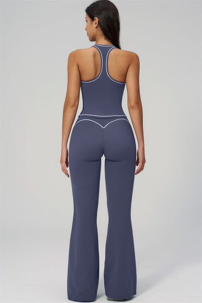 The Amara Crop Top Flared Leggings Set
