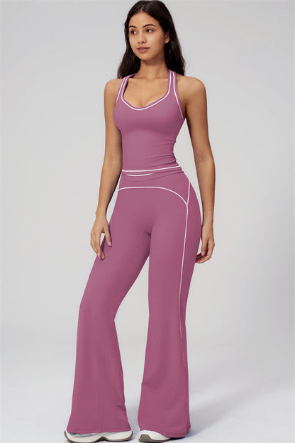 The Amara Crop Top Flared Leggings Set