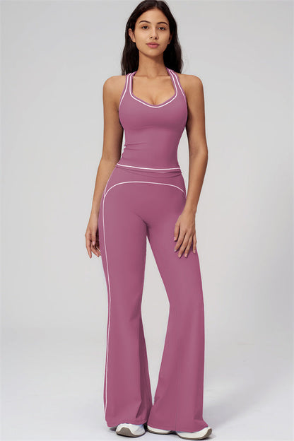 The Amara Crop Top Flared Leggings Set
