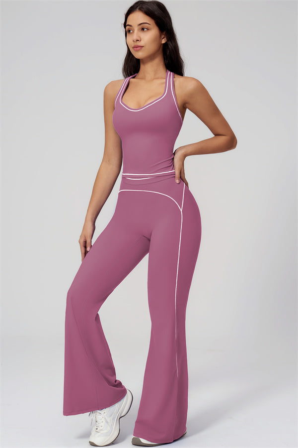 The Amara Crop Top Flared Leggings Set