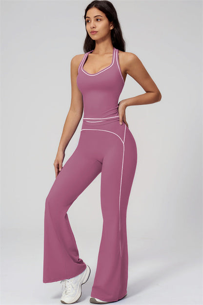 The Amara Crop Top Flared Leggings Set