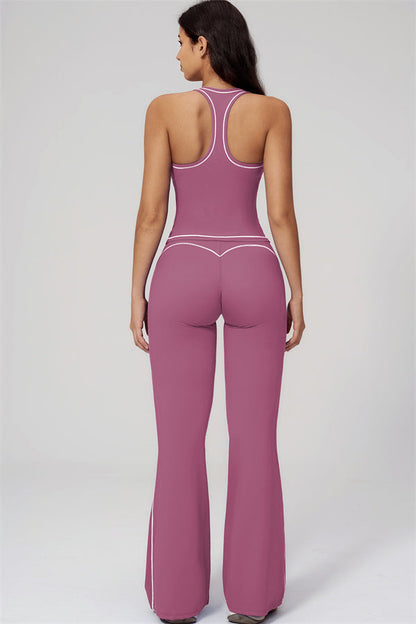 The Amara Crop Top Flared Leggings Set