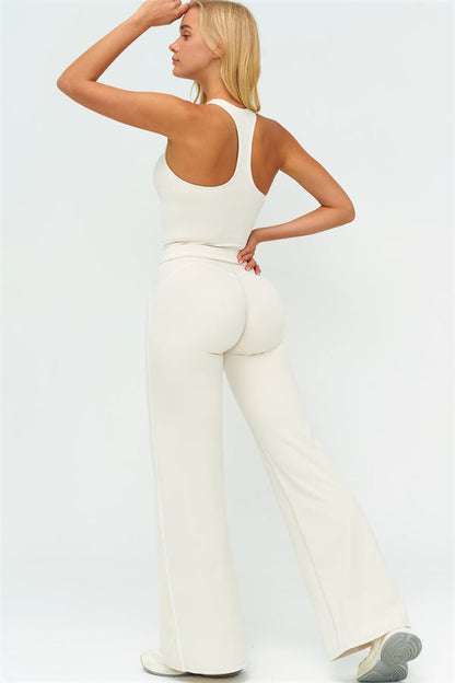 The Amara Crop Top Flared Leggings Set
