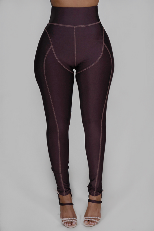 BROWN STITCH LEGGINGS