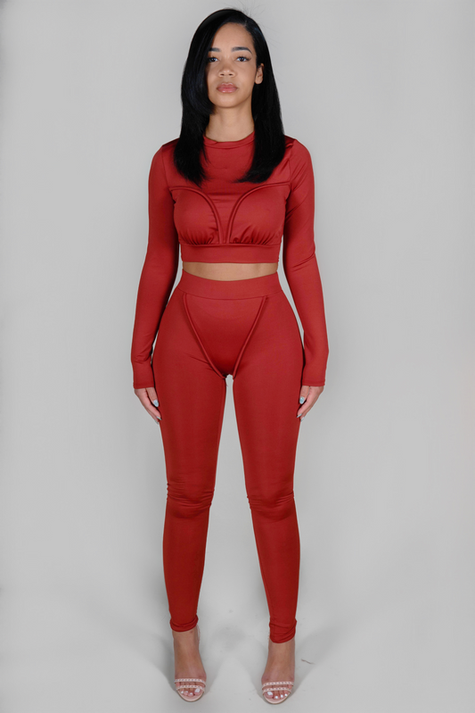 RUST STITCH LINING TWO PIECE SET