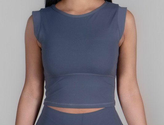 BUTTERY DARK GREY SPORTS BRA TOP