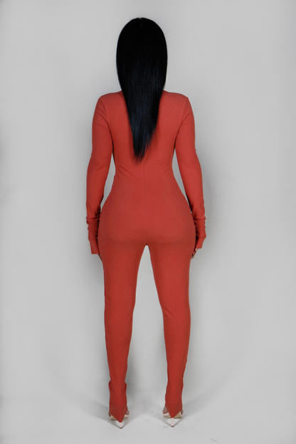 RUST DOUBLE SIDED JUMPSUIT