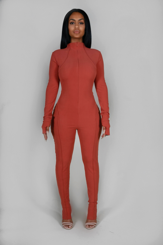 RUST DOUBLE SIDED JUMPSUIT