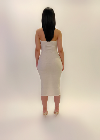 CREAM CUT OUT DRESS