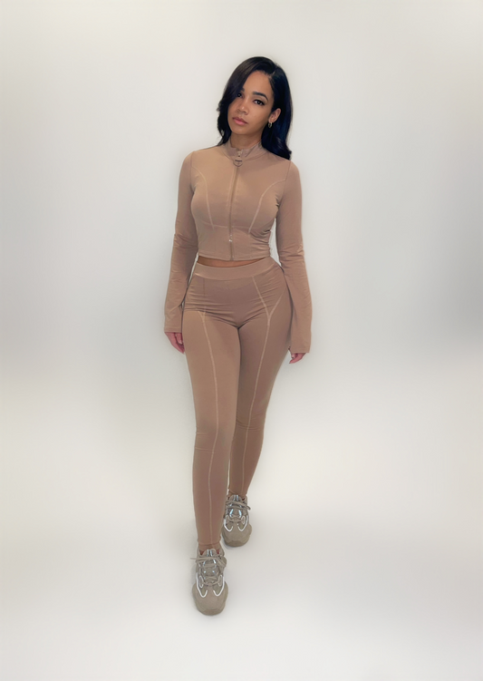 NUDE STITCH LEGGING SET