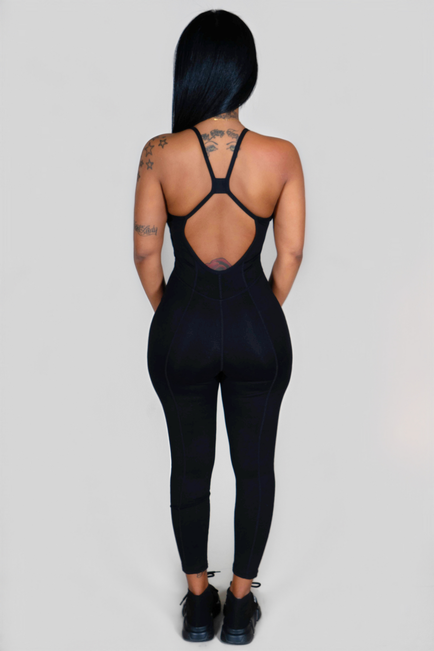 BLACK YOGA JUMPSUIT
