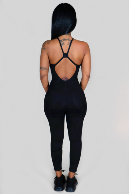 BLACK YOGA JUMPSUIT