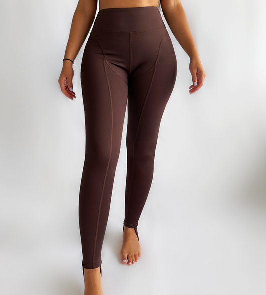 BROWN STITCH ACTIVE LEGGINGS