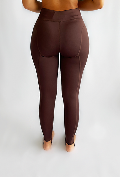 BROWN STITCH ACTIVE LEGGINGS