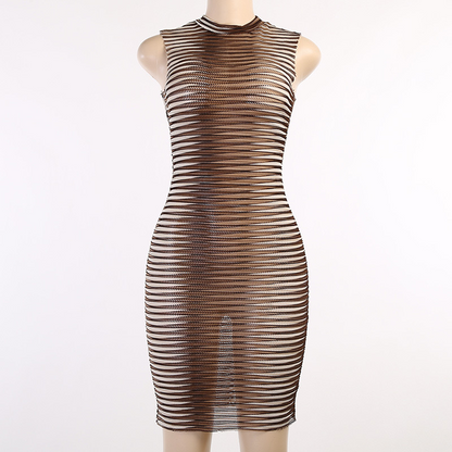 BROWN/NUDE DRESS
